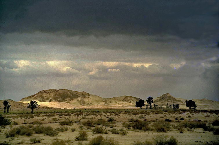 israel, survey, regenwolken bei qadesh-barnea, dezember 1979