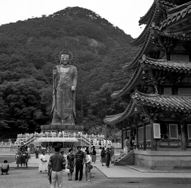Beopjusa Temple, die große buddha-statue, südkorea, 1991