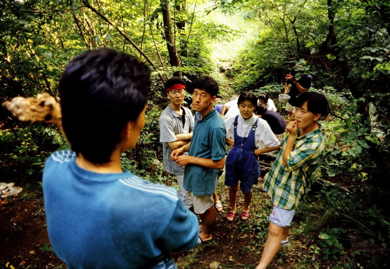 einsiedler auf dem ososan, ausflug mit song-won lee u.a., südkorea 1991
