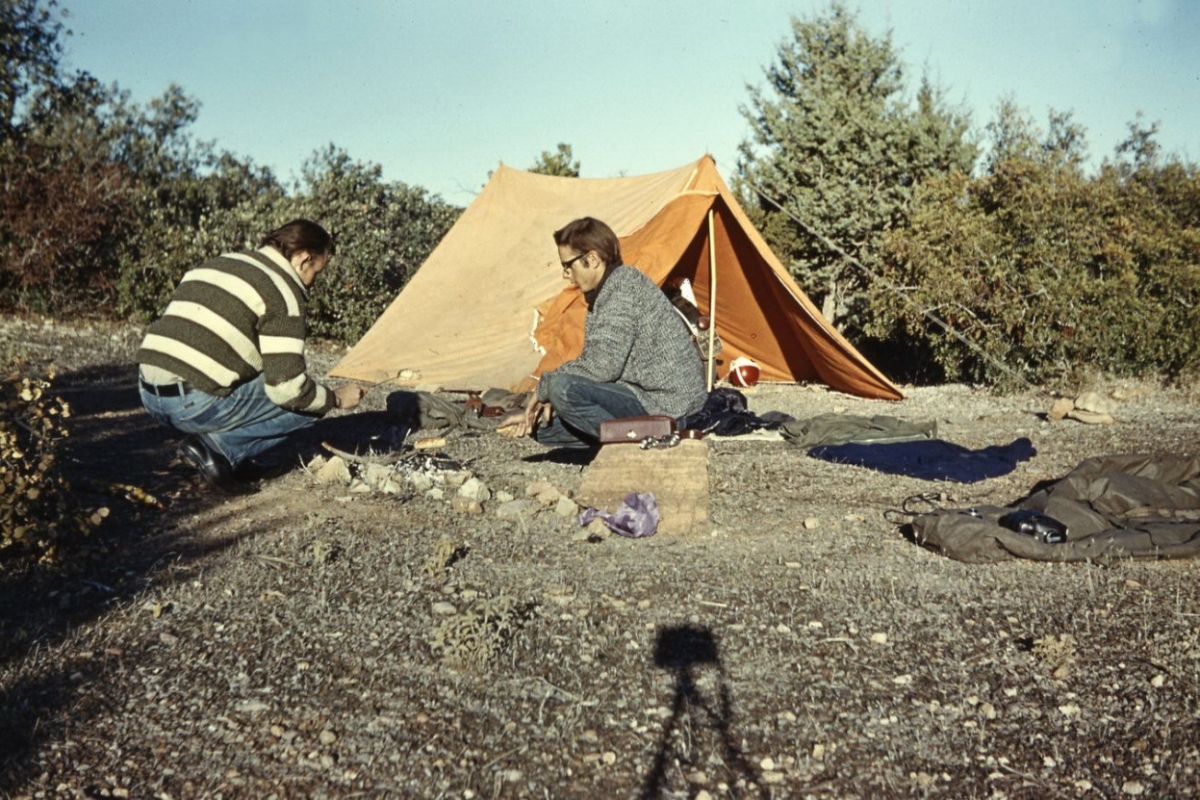 zelten beim stausee bin el ouidane, marokko 1969