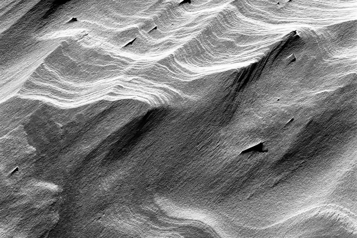 strukturen am meer, kniepsand, amrum 2003, schwarz-weiß