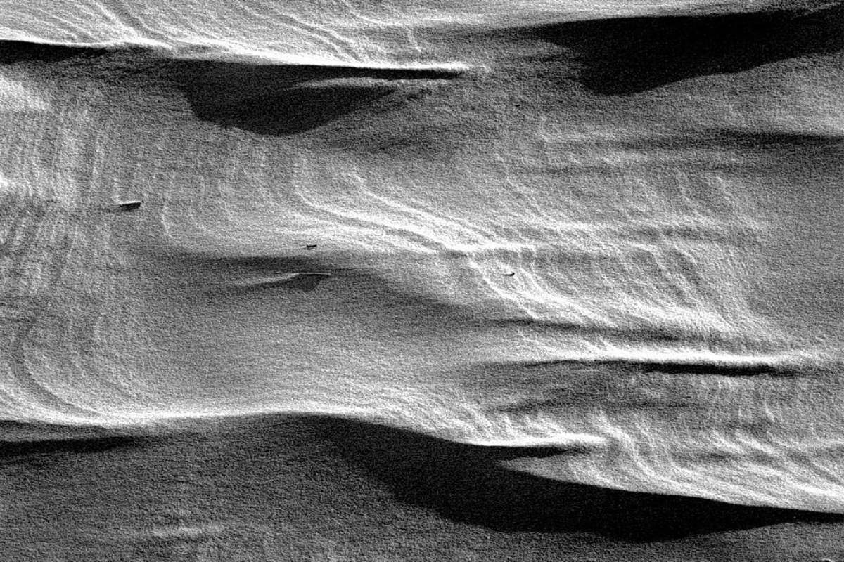 strukturen am meer, kniepsand, amrum 2003, schwarz-weiß