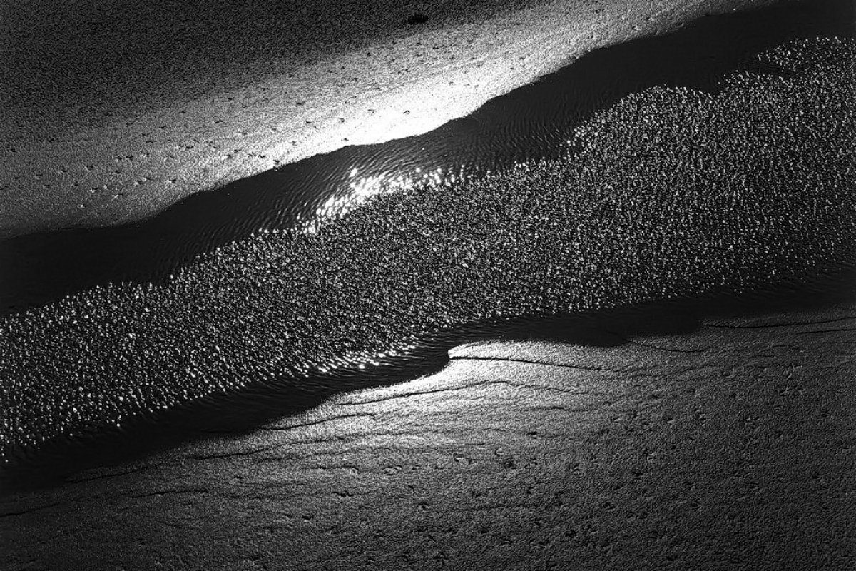 am meer, amrum, watt, 2003, schwarz-weiß