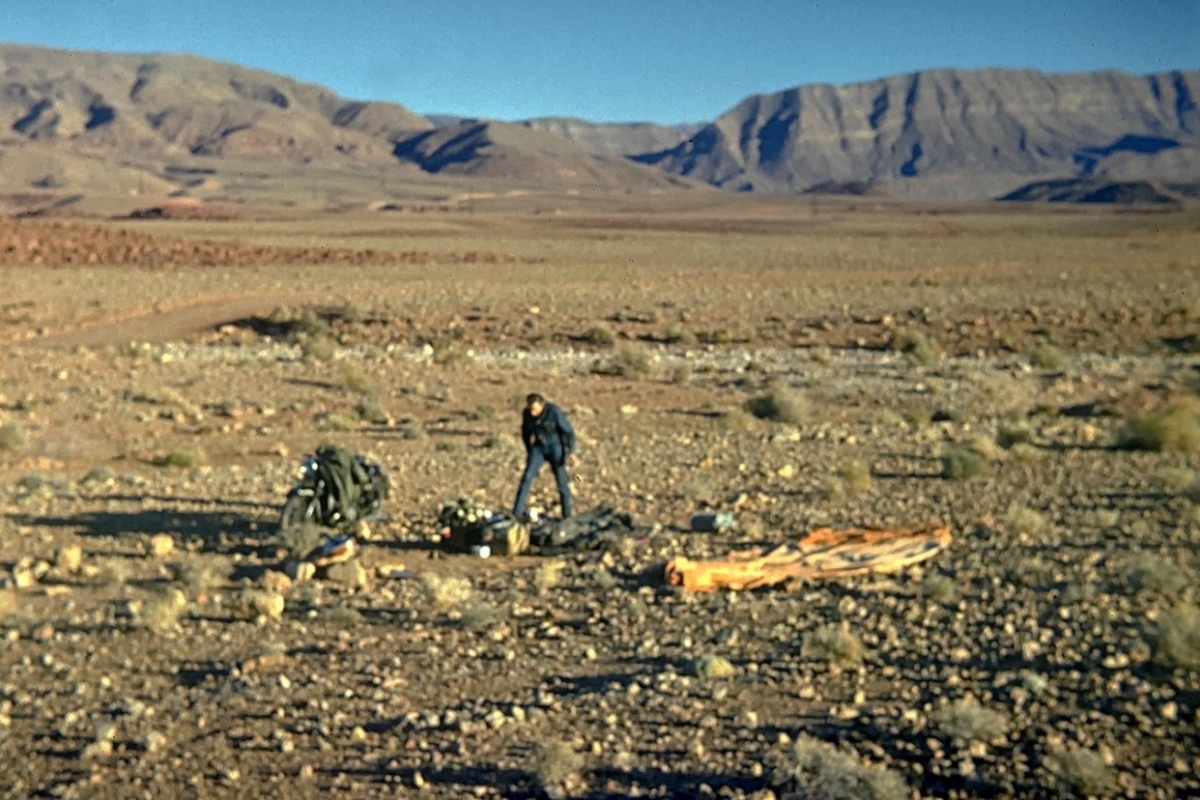 nachtlager im großen süden, marokko 1969
