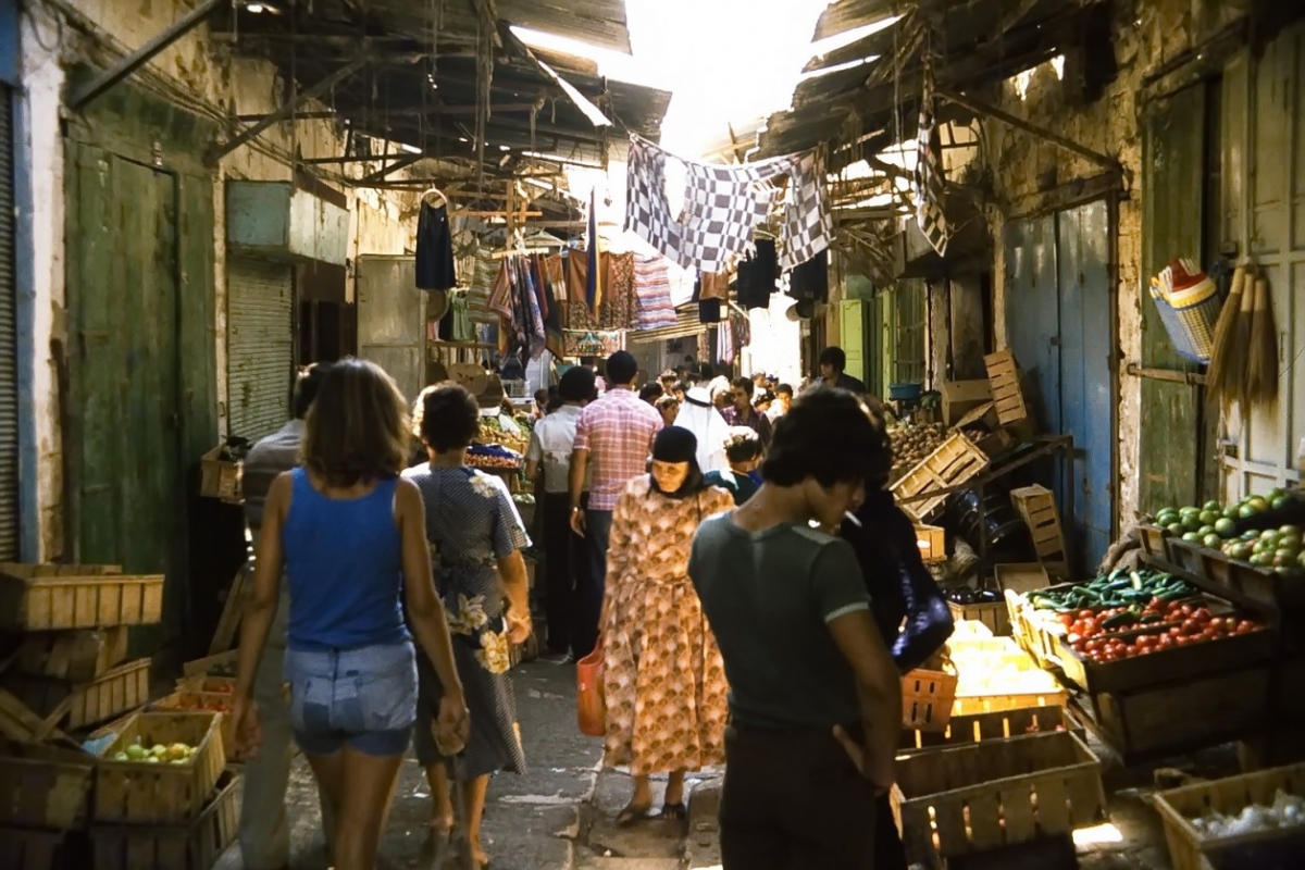 souk, altstadt akko, israel 1978