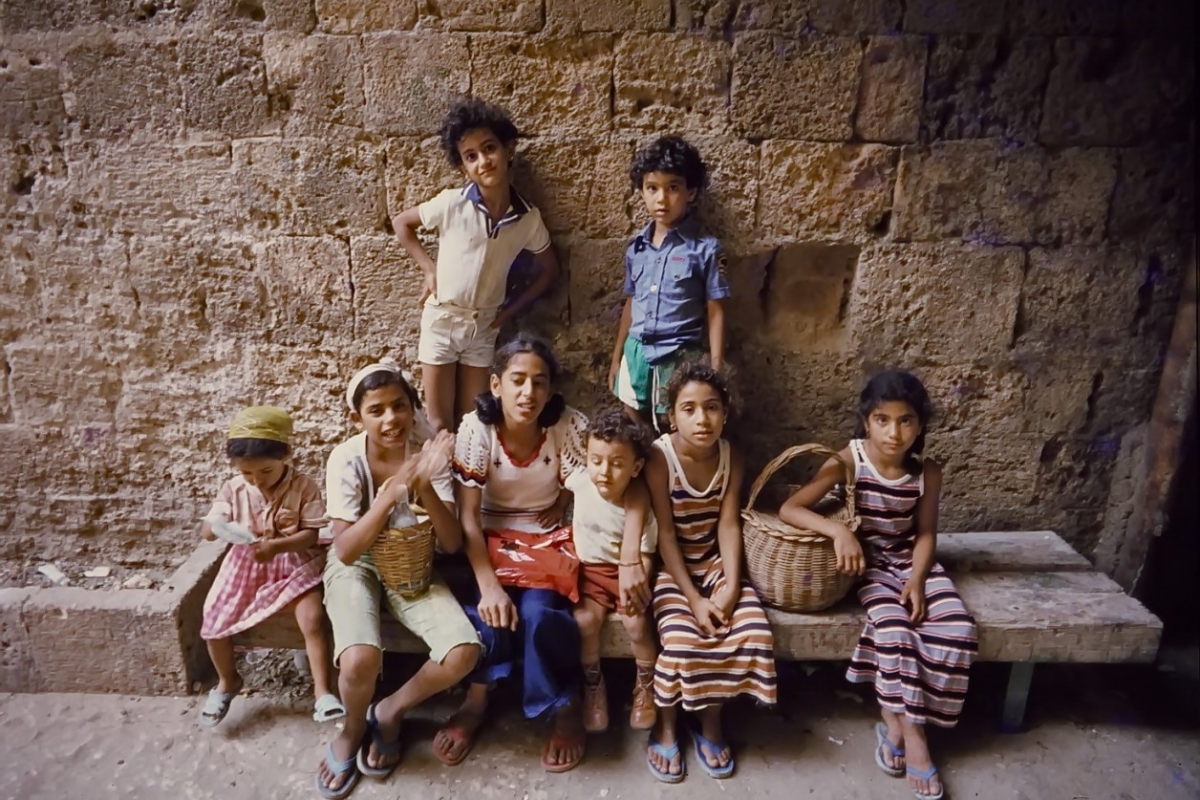 kinder in der altstadt akko, israel 1978