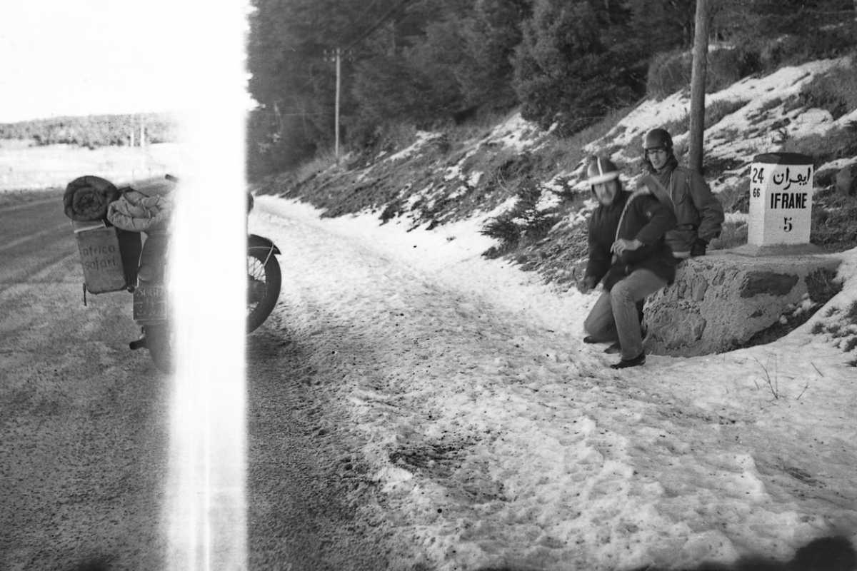 marokko althoher atlas, schnee kurz vor ifrane, marokko 1969