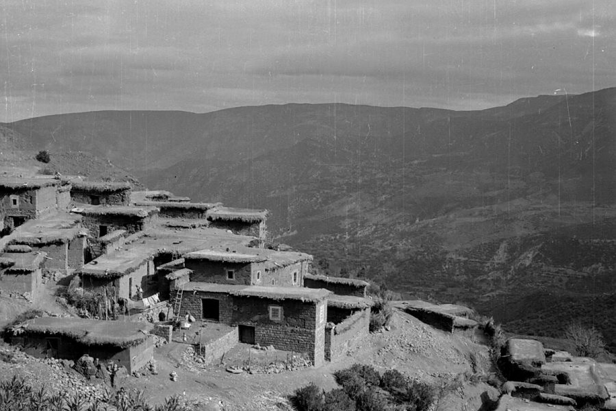 berbersiedlung im hohen atlas,  marokko 1969