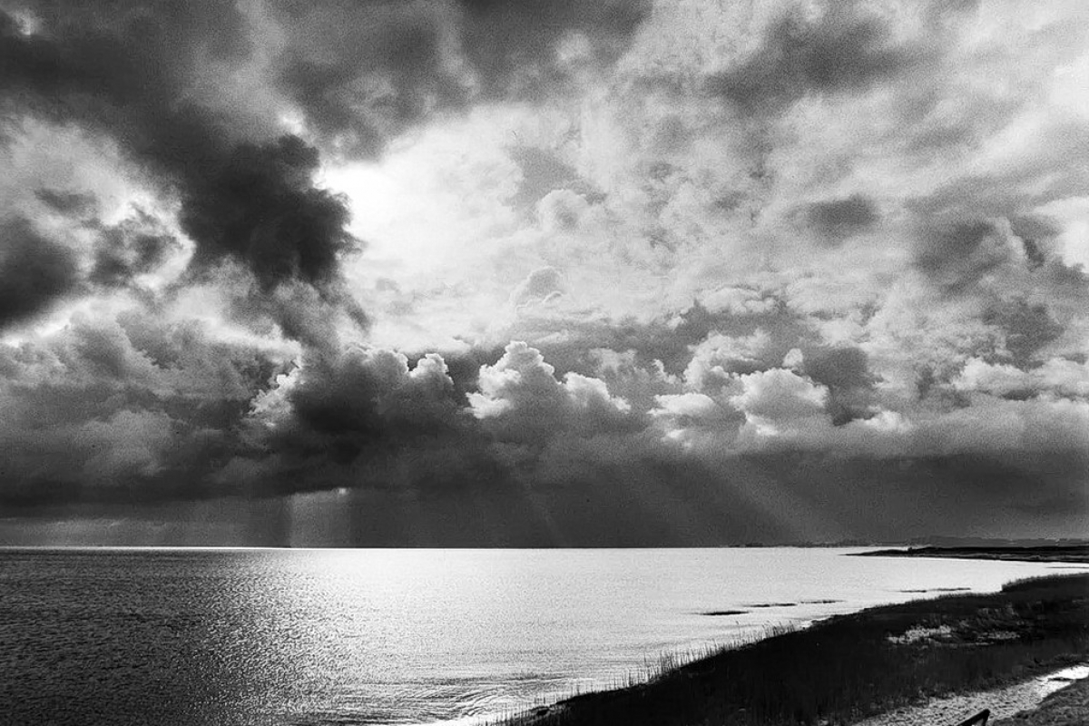 am meer, amrum, wattseite, 2003, schwarz-weiß